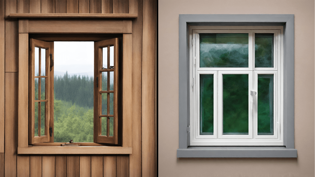 okno drewniane okno pcv