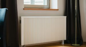 a white radiator in a room